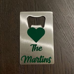 Custom Logo <b>Metal</b> Stainless Steel Beer Laser Engraved <b>Wallet</b> Sized Blanks Can Credit Card Bottle Opener - Product Image 3