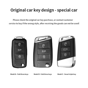 Funda para Llaves de Coche Estilo Aleación de Zinc para VW Volkswagen Golf 7 MK7 Tiguan MK2 para <span class=keywords><strong>SEAT</strong></span> Ateca <span class=keywords><strong>Leon</strong></span> <span class=keywords><strong>FR</strong></span> 2 Ibiza Llavero Accesorios para Auto - Product Image 2