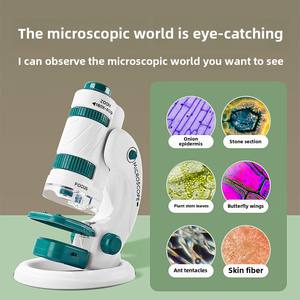 Microscopio educativo de juguete de plástico portátil para niños de escuela primaria y <span class=keywords><strong>secundaria</strong></span> Pantalla de bacterias de especímenes de insectos - Product Image 4