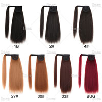 Queue de cheval synthétique Yaki de 22 pouces, longue, raide et crépue, avec clip enveloppant, extension de cheveux volumineuse pour vente en gros