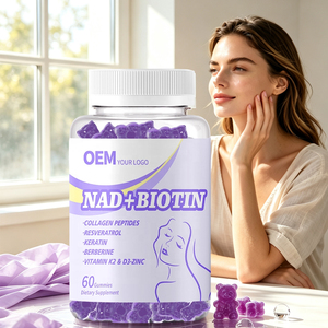 โรงงานผลิตลูกอมนิ่ม NAD+Biotin แบบ OEM ขายส่ง ปรับแต่งได้ตามความต้องการ ขั้นต่ำในการสั่งซื้อไม่จำกัด บรรจุภัณฑ์ขวดและกล่องหลากหลายขนาด สำหรับแบรนด์ที่เน้นการขายด้วยภาพลักษณ์ - Product Image 1