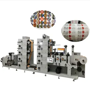 Rollo de papel autoadhesivo de 4 colores, máquina de impresión de Flexo con impresión rotativa de laminación, secador de etiquetas IR