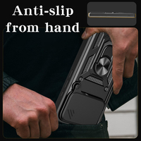 Pour Iphone 17 Pro étui avec couvercle de caméra coulissant anneau support robuste pare-chocs étui de téléphone pour Apple Iphone 17Pro