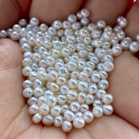 Perles d'eau douce naturelles Aurora de Zhejiang Zhuji, 3,5-4 mm, perles rondes, presque parfaites, avec trous, mini perles