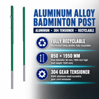 Poteaux de filet multisports pour badminton, poteaux de filet encastrables de haute qualité, équipement de terrain de badminton, support stable pour entraînement et matchs, fixation solide