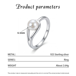 Copper Dainty Pink Freshwater Pearl <b>Ring</b> CZ Accent <b>Thin</b> Band Minimalist Pearl Jewelry for Women Daily Wedding Gift - Product Image 6