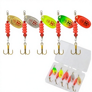 LUSHAZER 1pc/set Kit de leurres de <span class=keywords><strong>pêche</strong></span> 6g Spinner Bait Métal pour Truite, Achigan, Saumon, Brochet, Poisson-chat, Eau douce et Salée, Milieu et <span class=keywords><strong>Fond</strong></span> de l'eau - Product Image 3