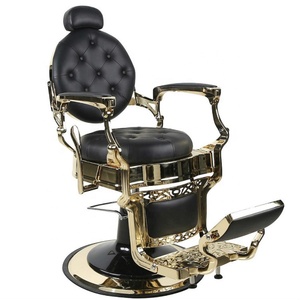 Chaise de barbier antique, chaises de <span class=keywords><strong>salon</strong></span> or noir, équipement de barbier, chaises personnalisées d'usine en gros - Product Image 1