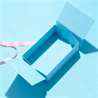 Nouvelle conception, boîte cadeau en matériaux recyclés, à double porte rabattable, en carton, couleur unie, simple, cosmétique, pliable, gaufrage, laminage mat