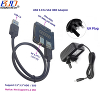 Tarjeta convertidora SFF-8482 SAS de 29 pines + cable de datos USB 3.0 + adaptador de fuente de alimentación CC de 12 V y 3 A para unidades de disco duro de 2,5 y 3,5 pulgadas