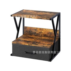 Étagère de rangement combinée en fer et bois à 3 niveaux avec tiroir pour l'organisation du comptoir de cuisine ou du bureau - Product Image 5