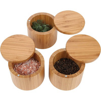 Boîte de rangement portable en bois pour thé, style moderne et luxueux, 90x76mm, baril de stockage de céréales domestique, boîte à sel, boîte à épices