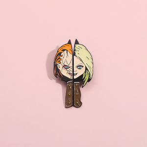 Broche émaillée <span class=keywords><strong>Scream</strong></span> Knife, thème film d'horreur classique, personnages d'anime personnalisés, badges pour revers et sacs à dos, bijoux punk - Product Image 3