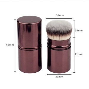 Pinceau à fond de teint rétractable, poils synthétiques, pinceau de maquillage compact et portable pour l'application du fond de teint - Product Image 4