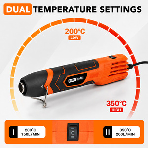 350W Mini Heat Gun With Dual Temp (200.C/350.C) & VDE Certified Cable for Diy Crafts HZ-HG25-E032 Mini Heat Gun for Diy Crafts H - Product Image 4