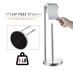 304 acier inoxydable maison <span class=keywords><strong>porte</strong></span>-rouleau de papier toilette debout <span class=keywords><strong>noir</strong></span> or salle de bain hôtel <span class=keywords><strong>porte</strong></span>-papier de soie support avec étagère - Product Image 5