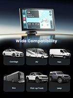 Layar CarPlay 10.1 "untuk kendaraan lebih besar Stereo mobil nirkabel layar sentuh Apple Carplay Android Auto 4K Dash Cam HD kamera cadangan