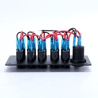 5 Gang Aluminium LED Rocker CIG Socket Disjoncteur Panneau de commutation étanche pour Marine/Bateau/RV Piston Partie AM62-PN-LB5Z/S
