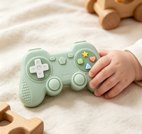 Anneau de dentition personnalisé en silicone souple, poignée de jeu pour bébé, jouet sensoriel antidérapant à mâcher pour gencives sensibles, jeu éducatif quotidien