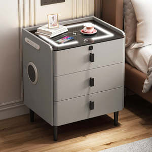 Modern Luxury Solid Wood Smart Bedside Table Wireless Charging <strong>Nightstand</strong> With Storage Good Price Home Furniture Bedroom - Product Image 4