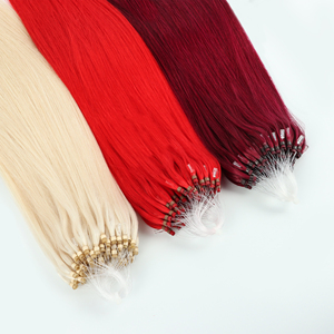 Extensions de <span class=keywords><strong>cheveux</strong></span> professionnelles à micro-anneaux, <span class=keywords><strong>cheveux</strong></span> humains naturels, sans nœuds, perles en silicone réutilisables - Product Image 2