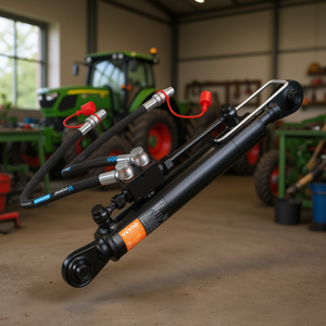 Cilindro Hidráulico Veyor de 11-31 Pulgadas con 2 Mangueras G3/8 y Válvula de Retención para Piezas de Maquinaria Agrícola - Product Image 2