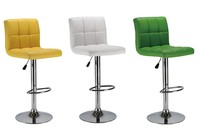 Tabouret de bar pivotant réglable en velours de style contemporain pour usage commercial, idéal pour bar à domicile, extérieur, salon ou atelier