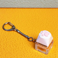 Anime Style Artisan Keycaps Button with Luminous Stress Switches Custom Logo Fidget Clicker Keyring for Welcome Gifts Promotions