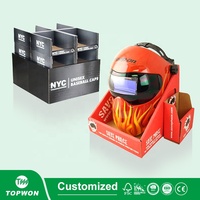 Étagères de présentation de chapeaux en carton personnalisées, présentoir de vente au détail pour casquettes de baseball, support de rangement pour boutiques