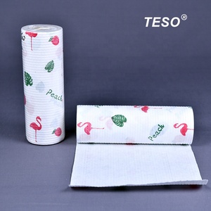 Rouleau de chiffons de cuisine écologiques en pulpe de bois PP organique non tissé, lavables, pour la maison et la voiture, marque <span class=keywords><strong>TESO</strong></span> - Product Image 3