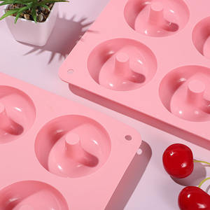 Mayorista Maker 100% Grado Alimenticio Forma Redonda Silicona 6 Cavidad Donut Molde - Product Image 5