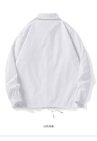 LOGO Kustom Berkualitas Tinggi Warna Solid Jaket Kasual Outdoor Tahan Air, Bernapas, dan Ramah Lingkungan untuk Musim Gugur dengan Kancing