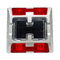Borne routière solaire tout temps, résistante à la pression, en aluminium, lumière d'avertissement routier, LED blanche, réflecteur prismatique haute intensité