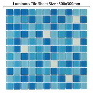 Prix ​​bas, mosaïque de carreaux de piscine en cristal de verre luminescent bleu mélangé, qui brille dans le noir - Product Image 5
