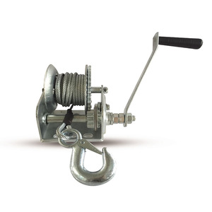 Hand Winch 600Lb Steel Wire Rope Manual Operation <b>Hook</b> End For Heavy Duty Lifting And Towing - Product Image 1