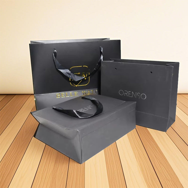 Luxury Custom Printed Ribbon Handle Cardboard Shopping Gift Packaging Paper Bags for Clothes with Your Own Personalized Logo