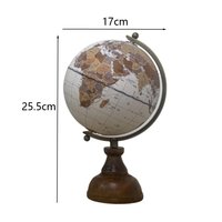 Globo Terráqueo Antiguo con Mapa del Mundo, Base de Madera, Marco Metálico Giratorio, Globo Terráqueo de Escritorio para Sala de Estudio, Decoración de Escritorio, Regalo Empresarial