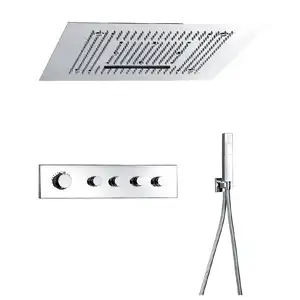 HIMARK KAIPING OEM luxury led waterfall and rainfall shower head bathroom ceiling mounted shower faucet system