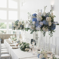 Fleurs artificielles en forme de boule ronde de 50 cm, hortensia bleu résistant à la décoloration, fournitures de décoration de mariage, pour jardin et fête