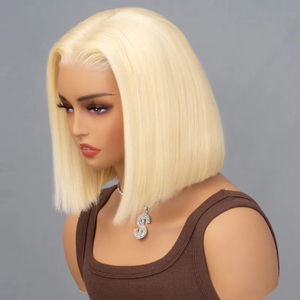 Perruques brésiliennes en gros, longues, 13x4, densité 250%, blondes 613, lisses, avec dentelle HD transparente et cheveux de bébé - Product Image 3
