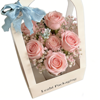 Boîte à fleurs en papier personnalisée de luxe, Caja Para Rosas, emballage cadeau pour bouquets, Fête des mères, Saint-Valentin
