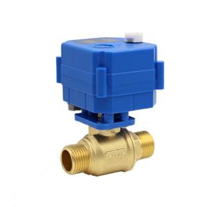 Vanne à boisseau sphérique électrique miniature DN15 en laiton, vanne de vidange manuelle à bande, passage total, interrupteur en cuivre pour l'eau, filetage interne et externe - Product Image 1