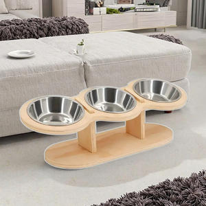 Adjustable 3-in-1 Wooden Pet Feeder <strong>Stand</strong> Slanted Cat <strong>Bowl</strong> <strong>Stand</strong> and Floor-standing <strong>Dog</strong> Dining Table Elevated Cat <strong>Bowl</strong> - Product Image 2