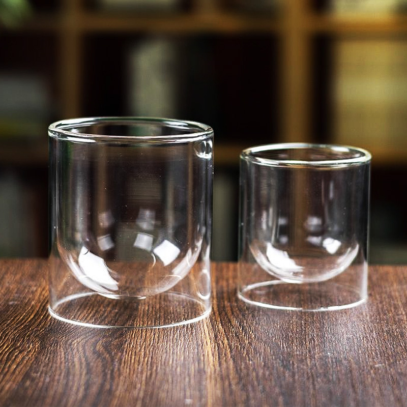 Glass Candle Jar Double Wall Glass High Temperature Resistant Candle Holders with Customized logo
