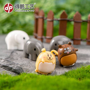 Adornos de resina artesanal Dp Craft con miniaturas de animales: elefante, oveja, conejo, ratón para decoración de jardines de musgo. - Product Image 3