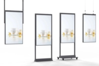 Écran publicitaire LCD double face haute luminosité de 49 pouces pour vitrine de magasin, à poser au sol