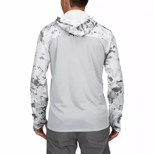 مخصص جديد ملابس لصيد السمك قميص التسامي Upf50 + تنفس سريعة الجافة خفيفة الوزن المعاد تدويرها طويل كم الصيد هوديي قميص