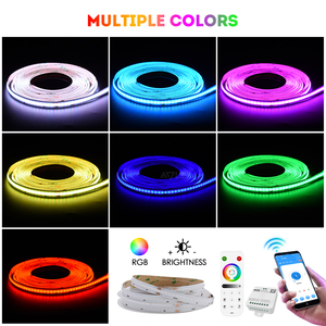 Las mejores tiras de luces LED Cob multicolor de 630 Chips 24V 12mm CCT Control remoto/Wi-Fi IP20 5M Dream Color 12RGBIC Strip - Product Image 6
