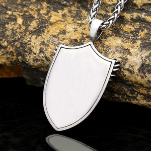 yunnique Stainless Steel Saint Michael Shield Pendant Necklace Men's Fashion Jewelry <b>Cross</b> Design Gift - Product Image 4