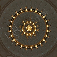 Rond grande église grande lumière luxe or mosquée arabe suspension lampe église lustre pour hôtel banquet